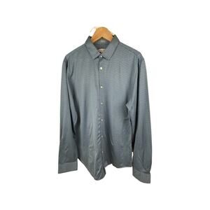 calvin klein button down mens large casual slim fit soft shirt